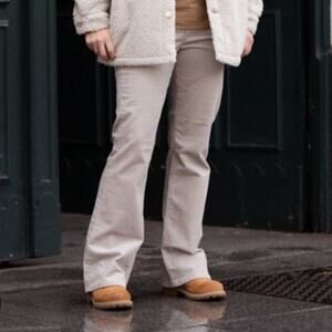 Uniqlo corduroy slim flared flare pants Khaki